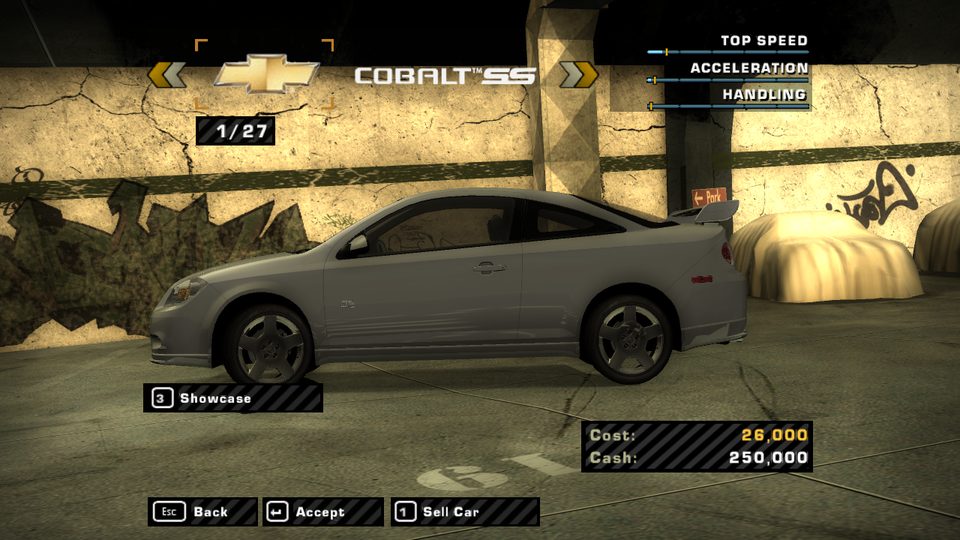 The car lot showing a Chevrolet Cobalt SS